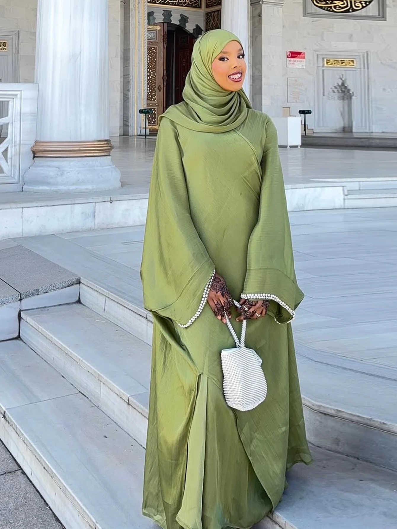 Jalabiya Women Arabic - Eid Muslim Abaya Scarf Dress 1