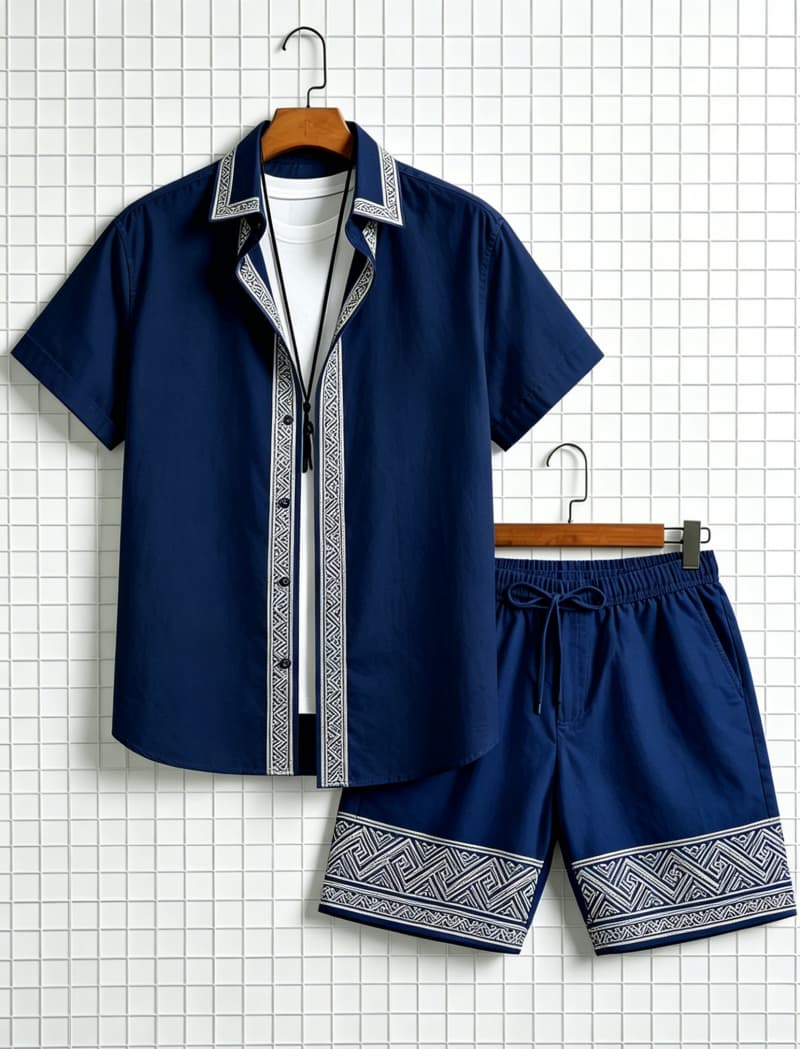 Men's ethnic border printed sh - огляд і ціна Ethnic Fashion