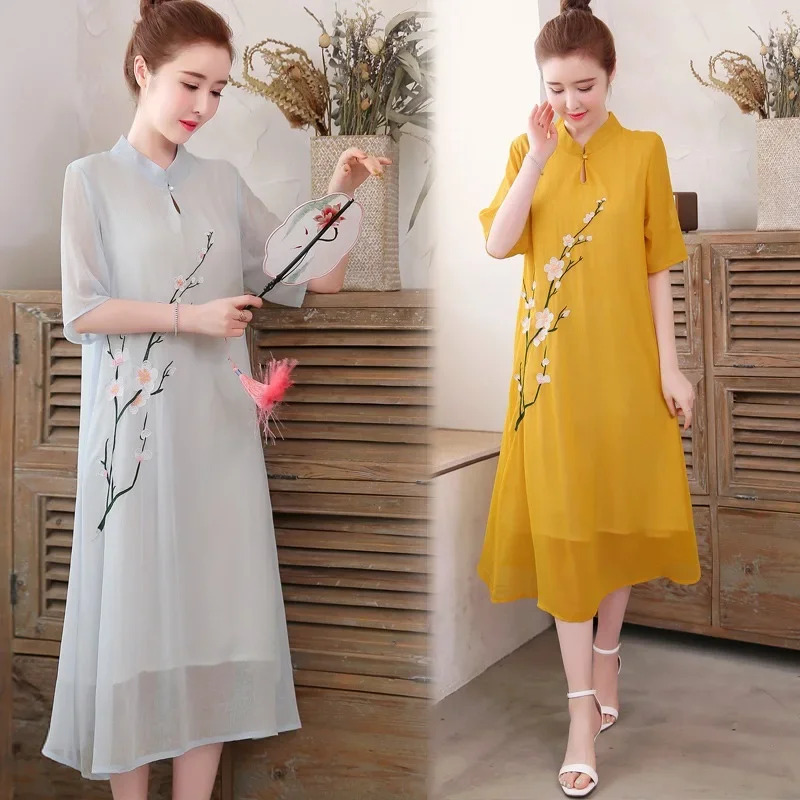 White Chinese Qipao Cheongsam  - огляд і ціна Ao Dai Vietnam Dress
